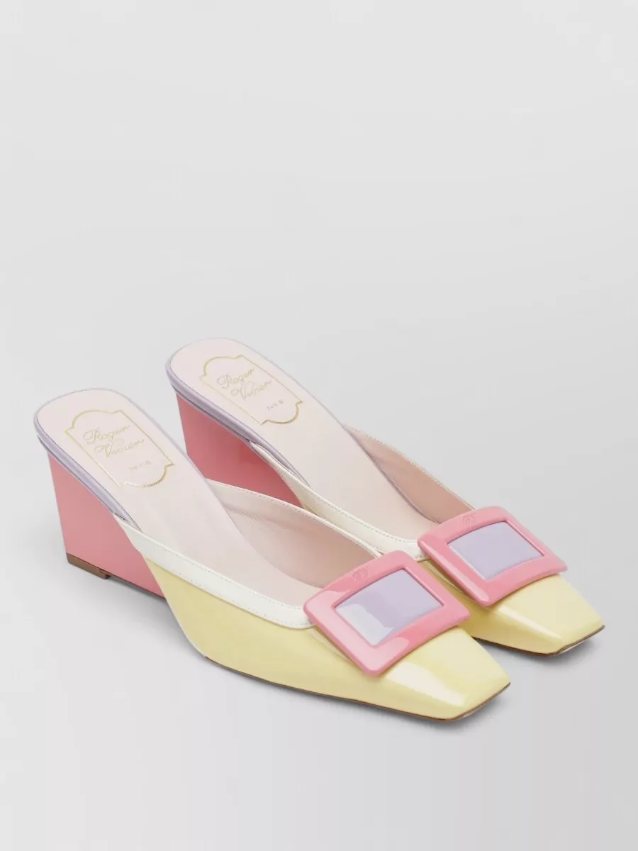 Roger Vivier patent leather wedge mules