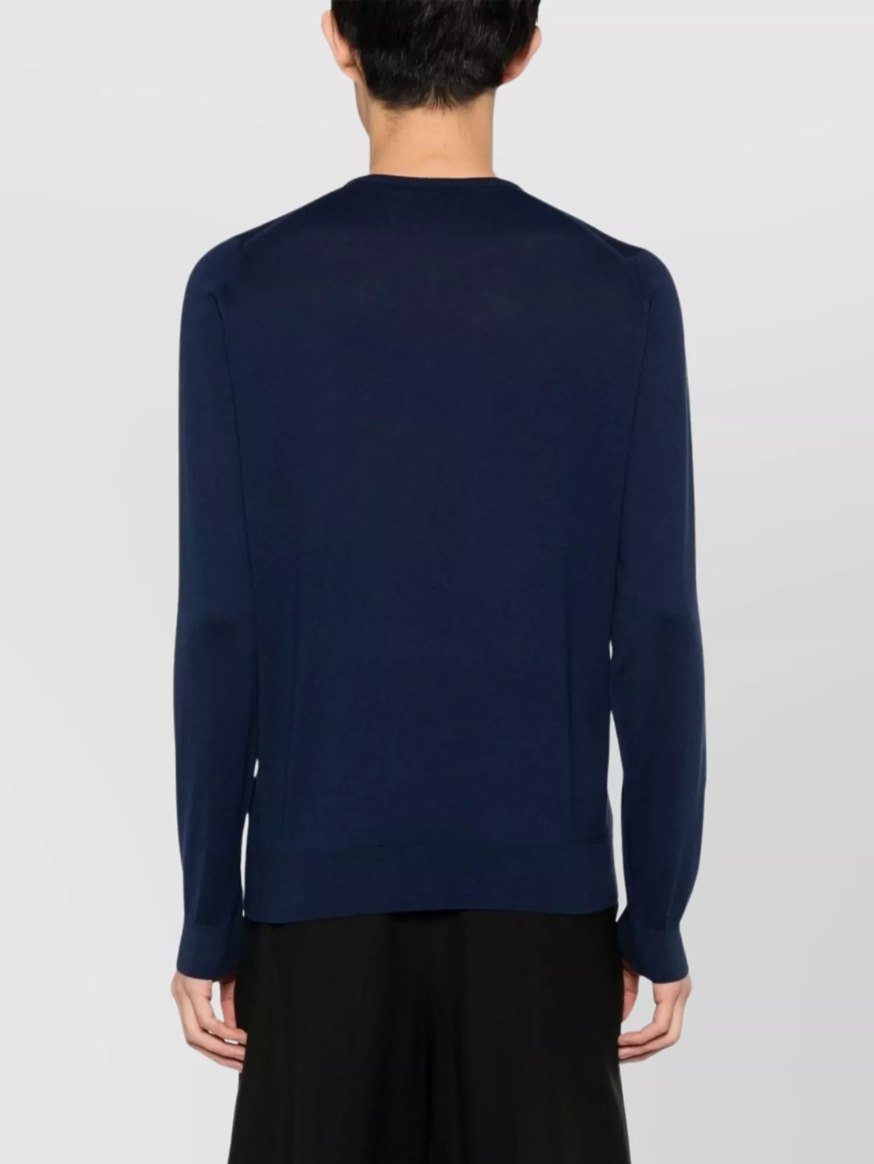 John Smedley Cotton Hatfield Crew Neck Pullover In Blue
