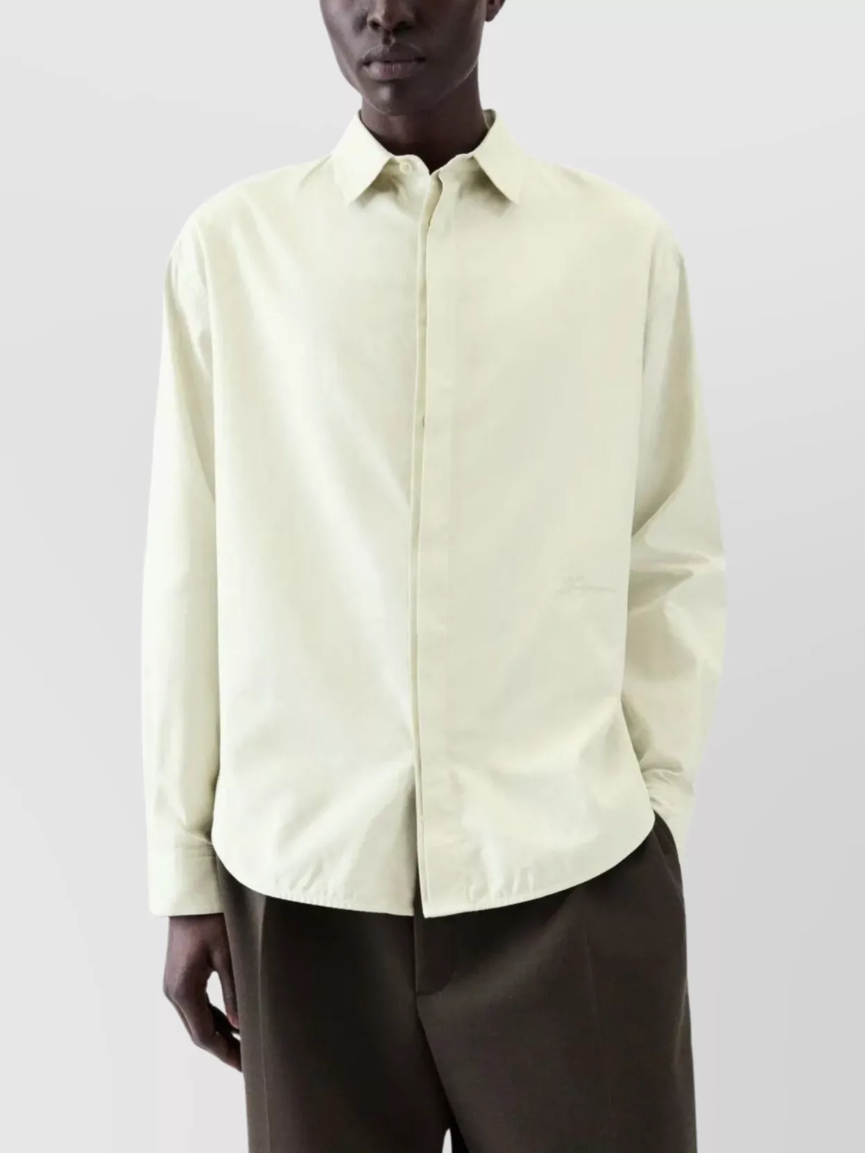 Jacquemus Simon Green Shirt With Logo Lettering On The Front In Cotton Man In Green