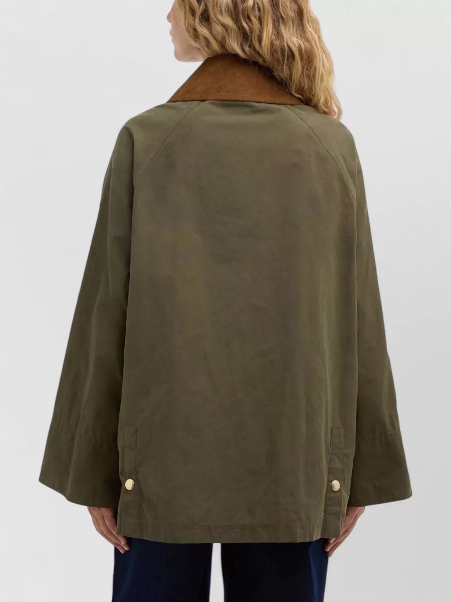 Barbour Short Jacket High Collar Corduroy Detail