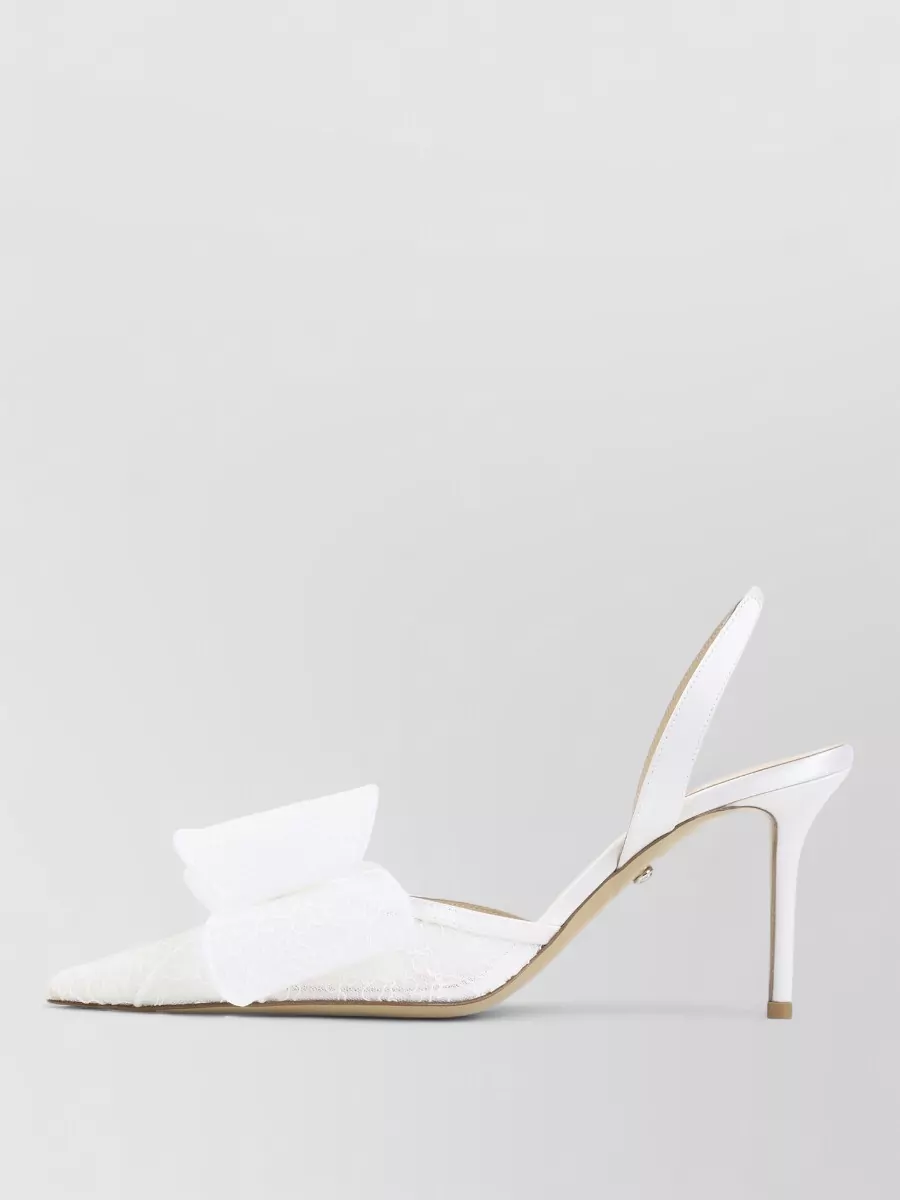 Mach & Mach Lace Slingback Pumps Bow Detail Stiletto