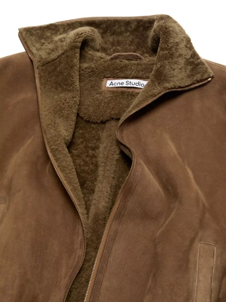 Acne Studios Shearling Single-Breasted Coat