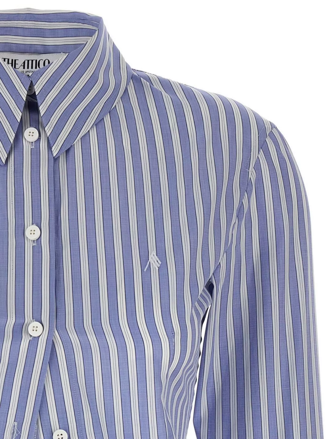 Attico Striped Shirt With Cuffed Long Sleeves In Multi