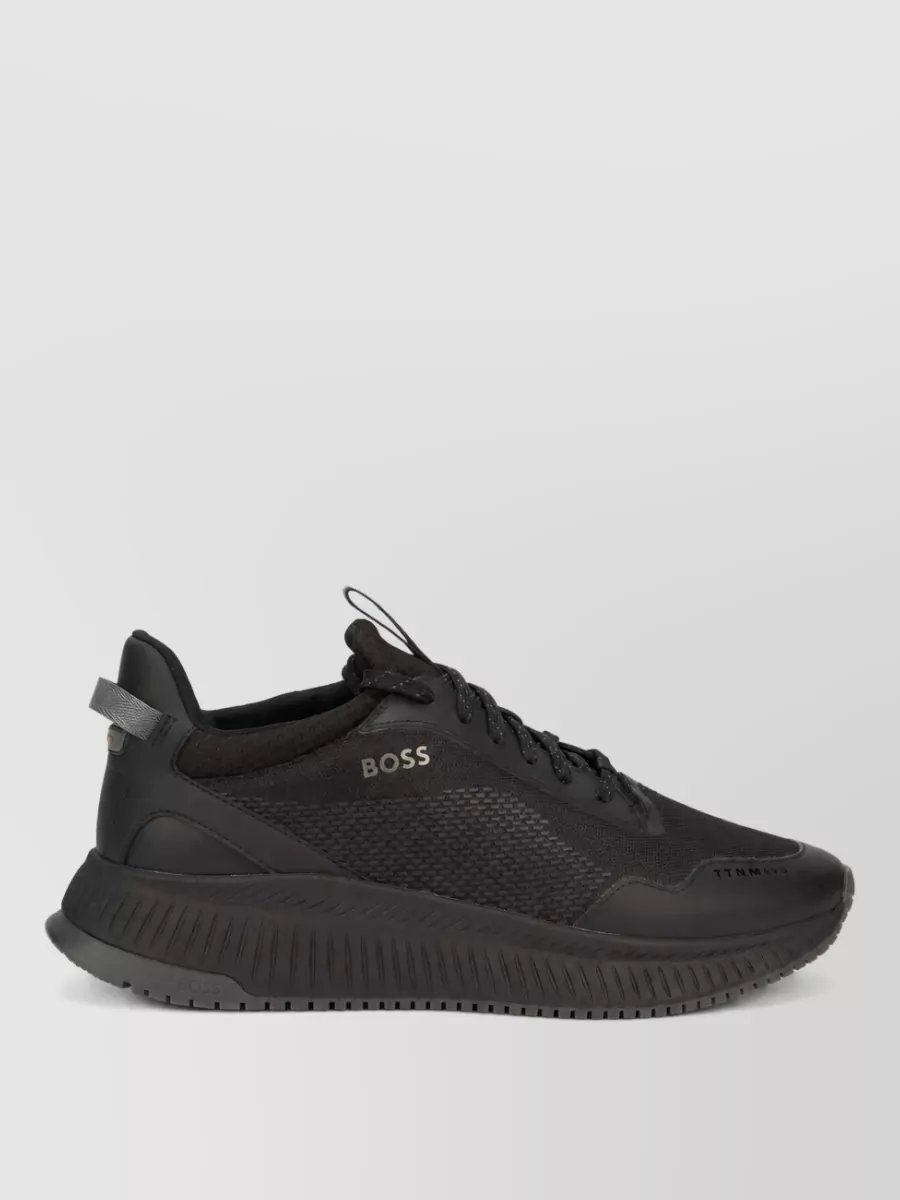 Boss leather low-top sneakers