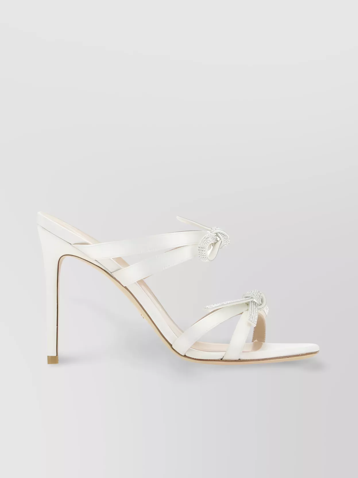 Shop Stuart Weitzman Strappy Bow Sandals With Open Toe In Beige