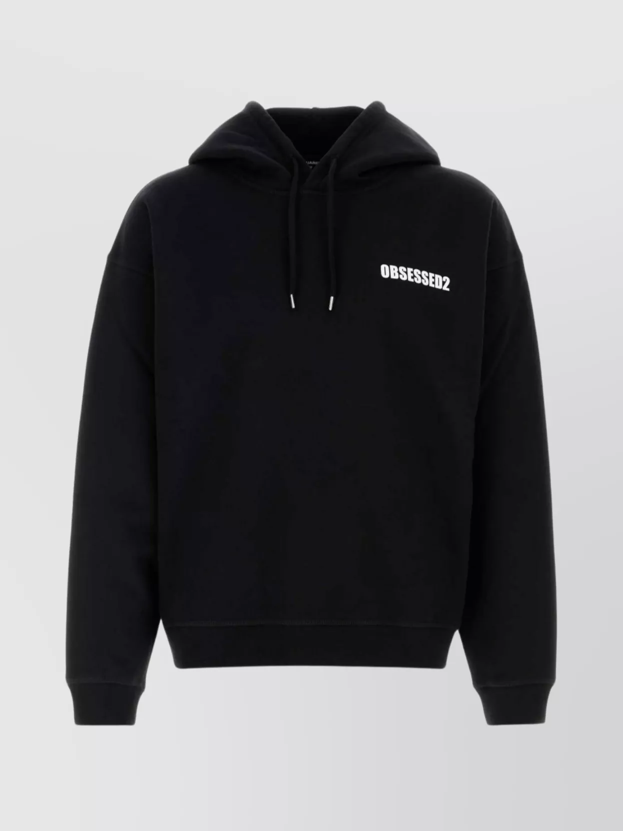 Dsquared2 Hooded Long Sleeve Cotton Sweatshirt In Black