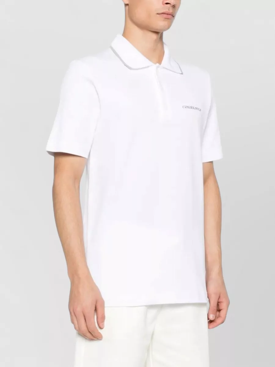 Casablanca Piqué Short-Sleeve Polo Shirt