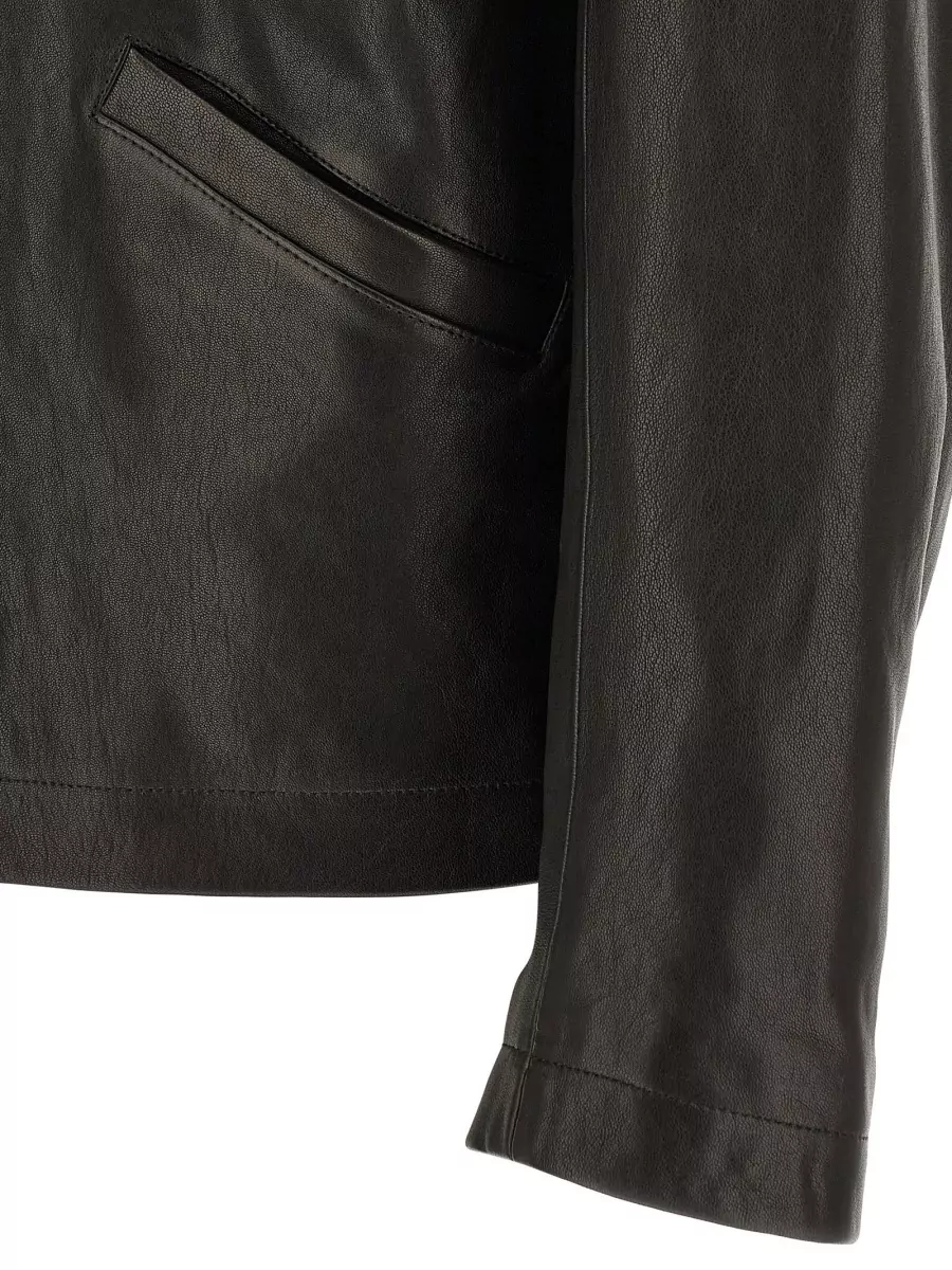 Lemaire Leather Single-Breasted Coat