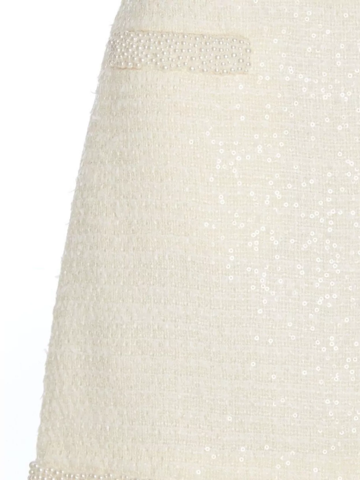Self-portrait Bouclé Pearl Trim Mini Skirt