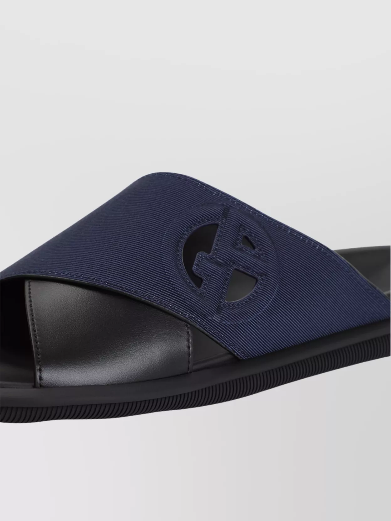 Giorgio Armani Crossed Leather Open Toe Sandals