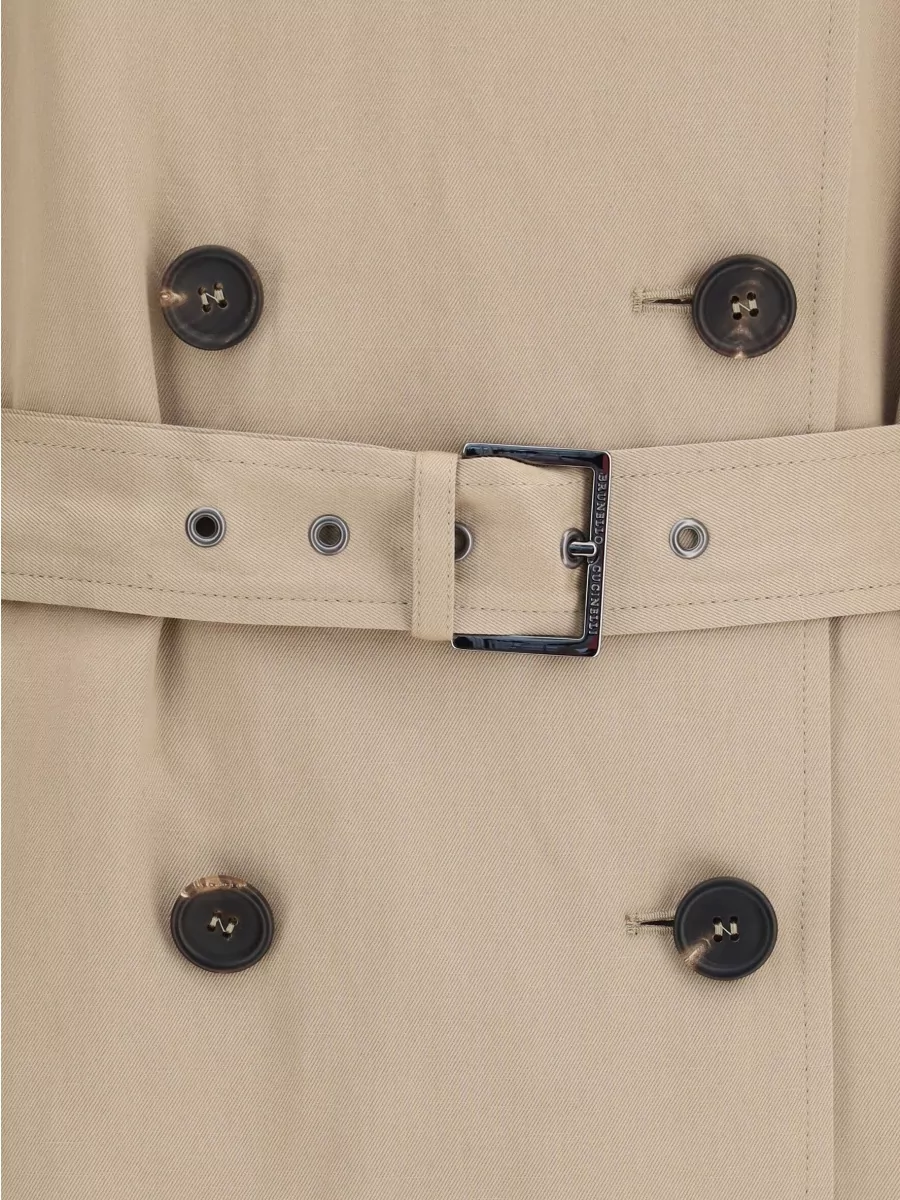 Brunello Cucinelli Cotton Linen Double-Breasted Belted Trench Coat