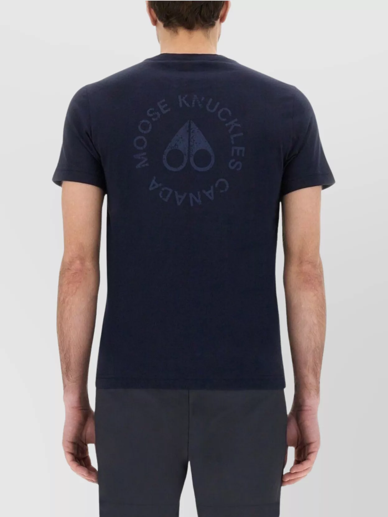 Moose Knuckles Back Print Short Sleeves Crew Neck