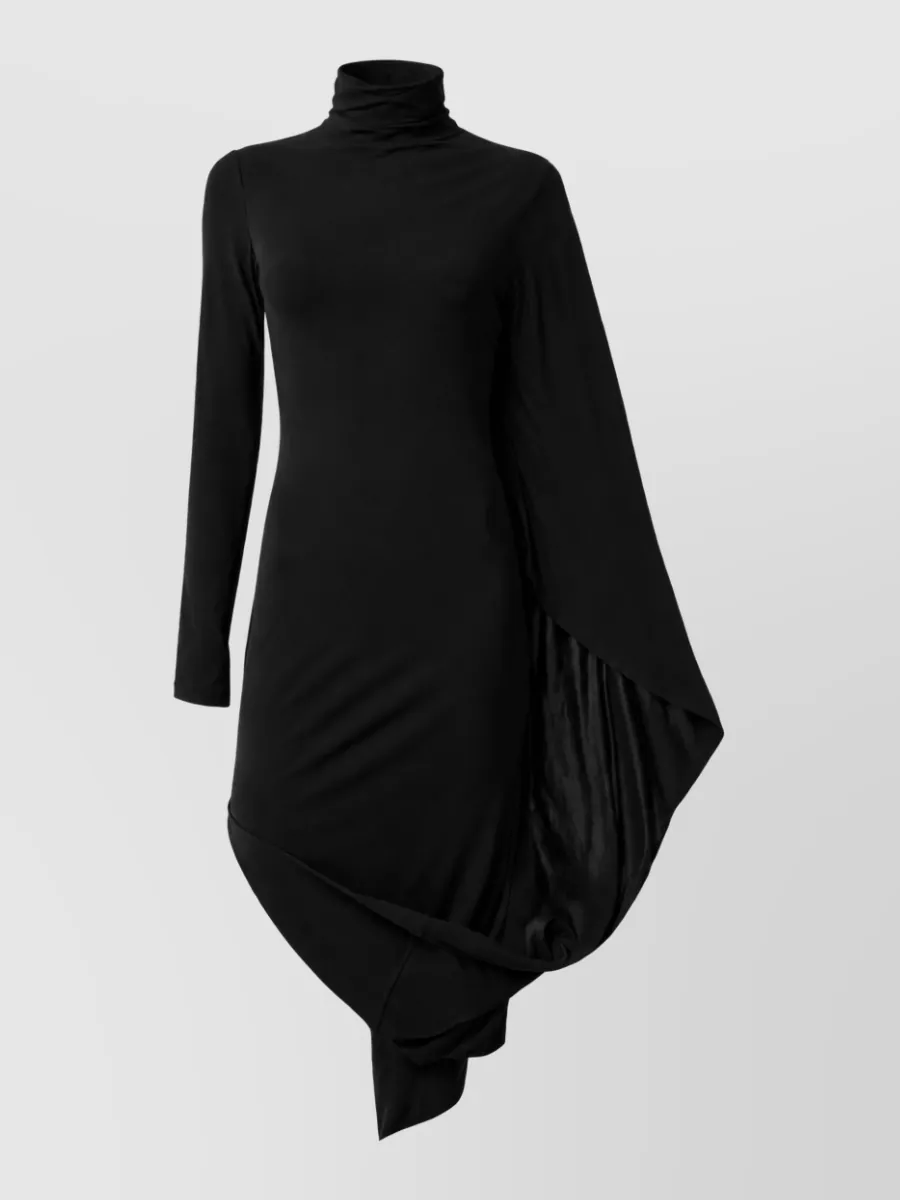 Stella Mccartney Midi Dress High Neck Asymmetric Hem