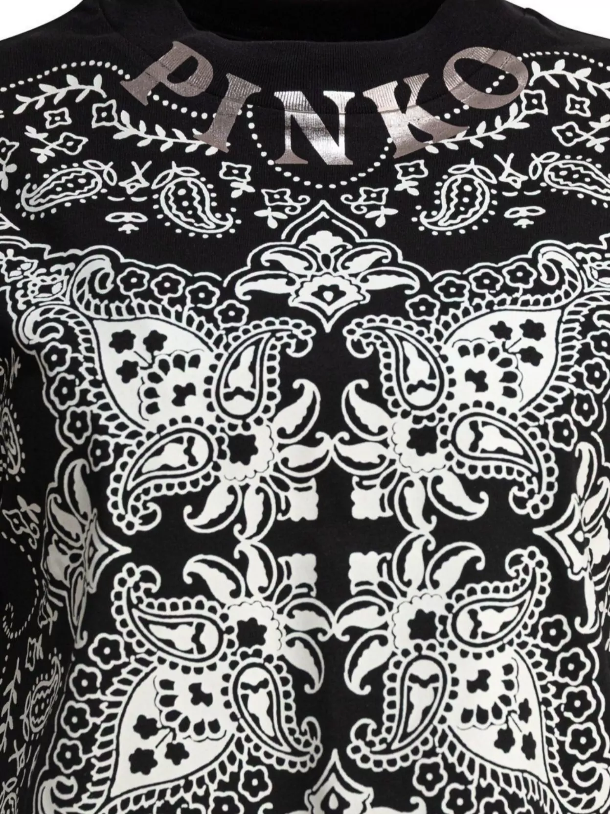 Pinko Crew Neck Paisley Pattern Short Sleeves Tops