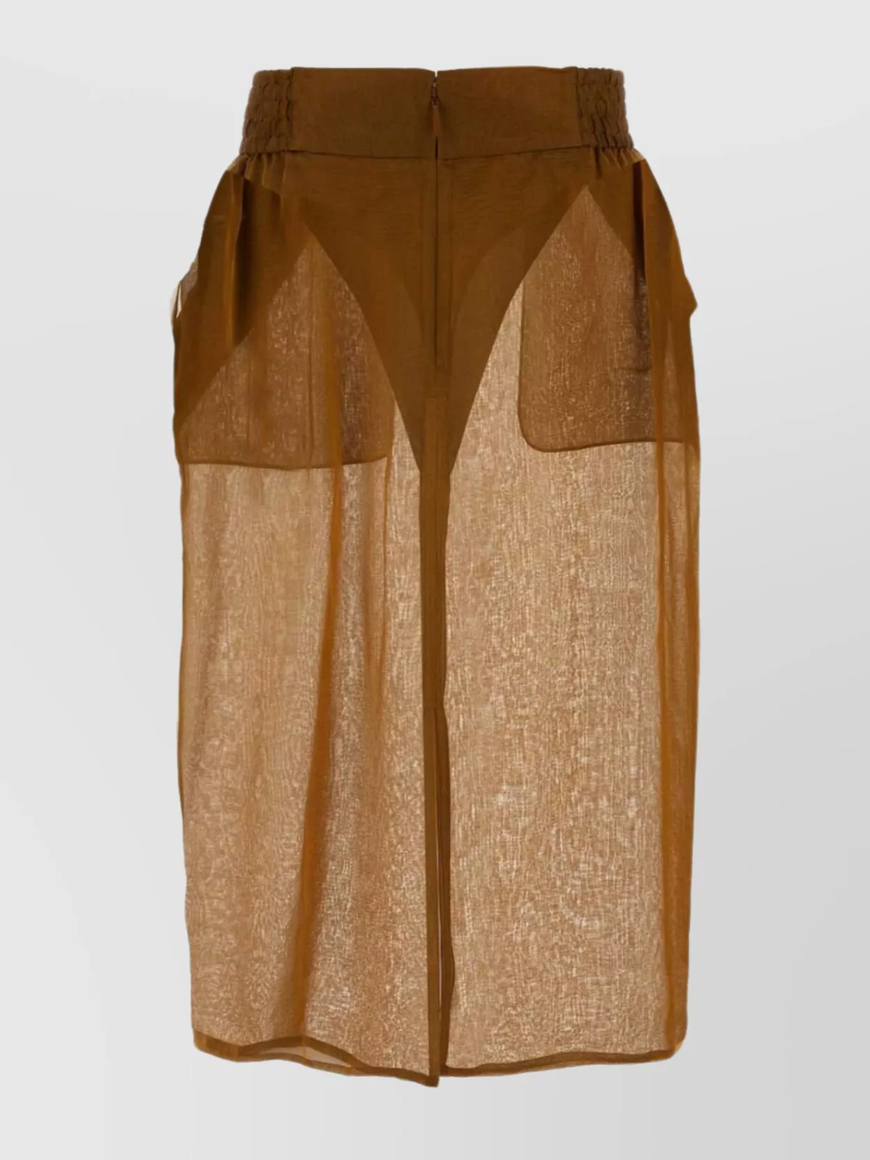 Shop Saint Laurent Layered Silk Skirt Elastic Waistband In Brown