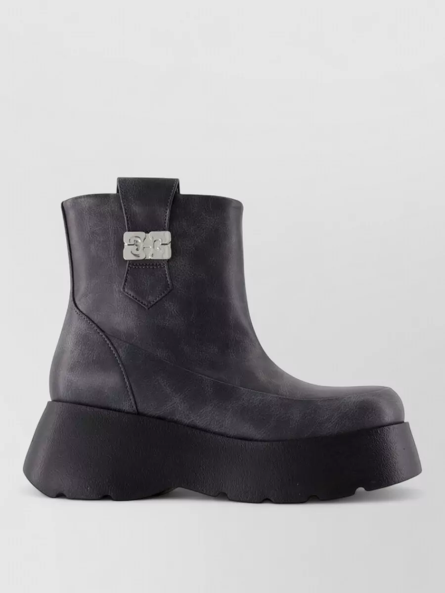 Ganni leather ankle boots