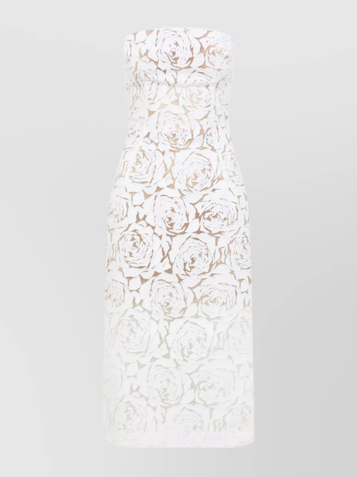 Ermanno Scervino Rose Lace Floral Midi Dress
