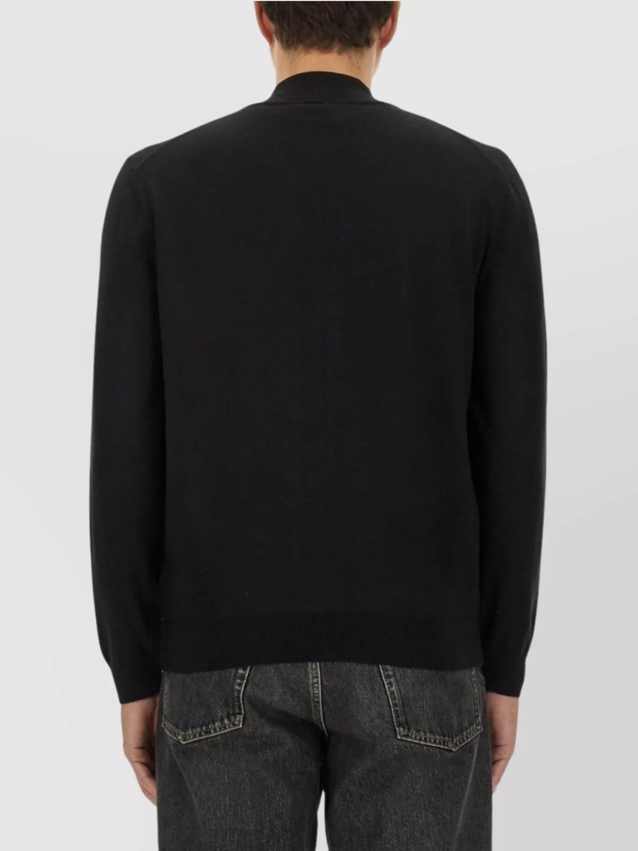 Boss Ribbed Cuff And Hem Knit Cardigan