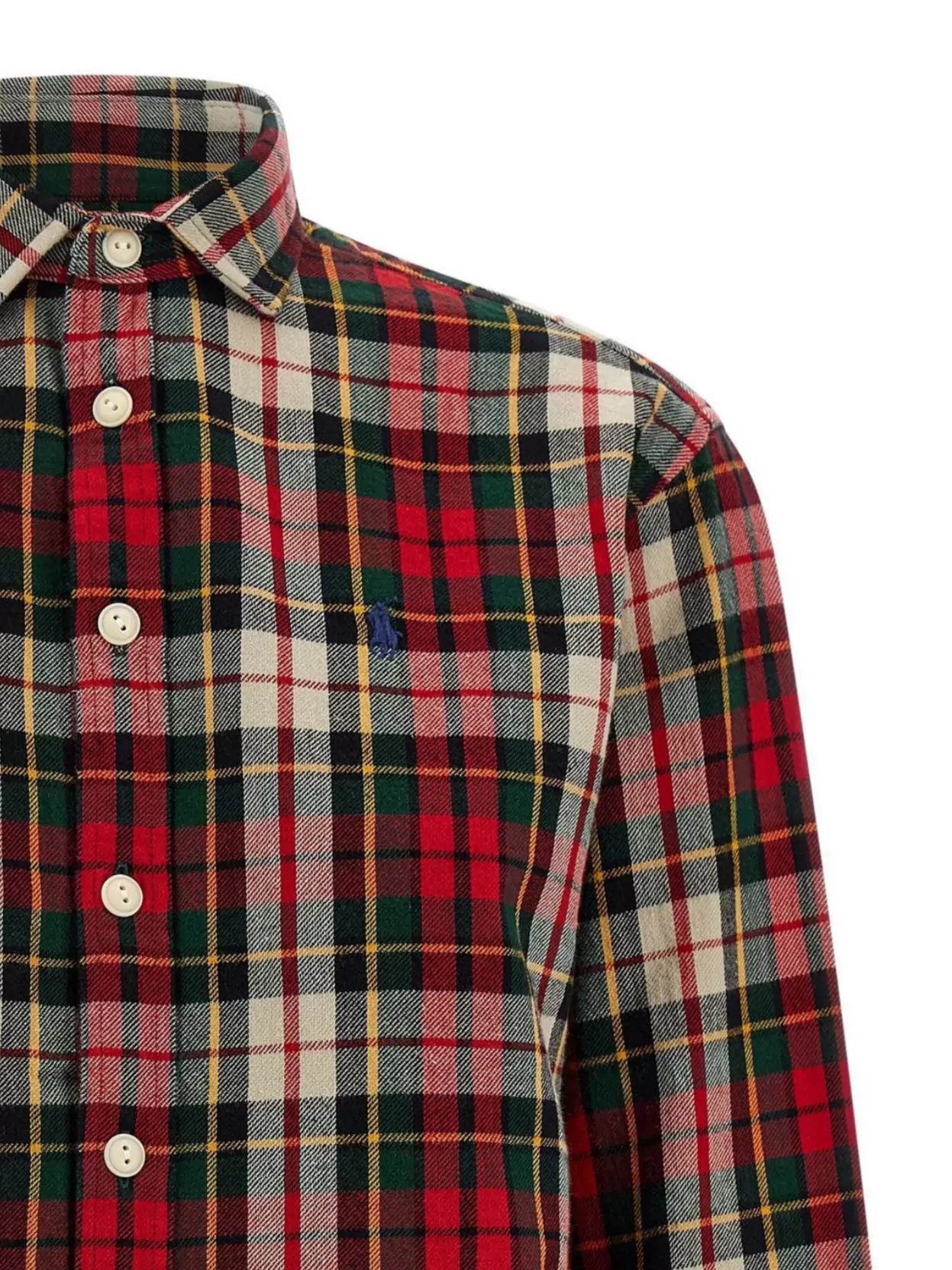 Polo Ralph Lauren Tartan Shirt With Curved Hem And Long Sleeves