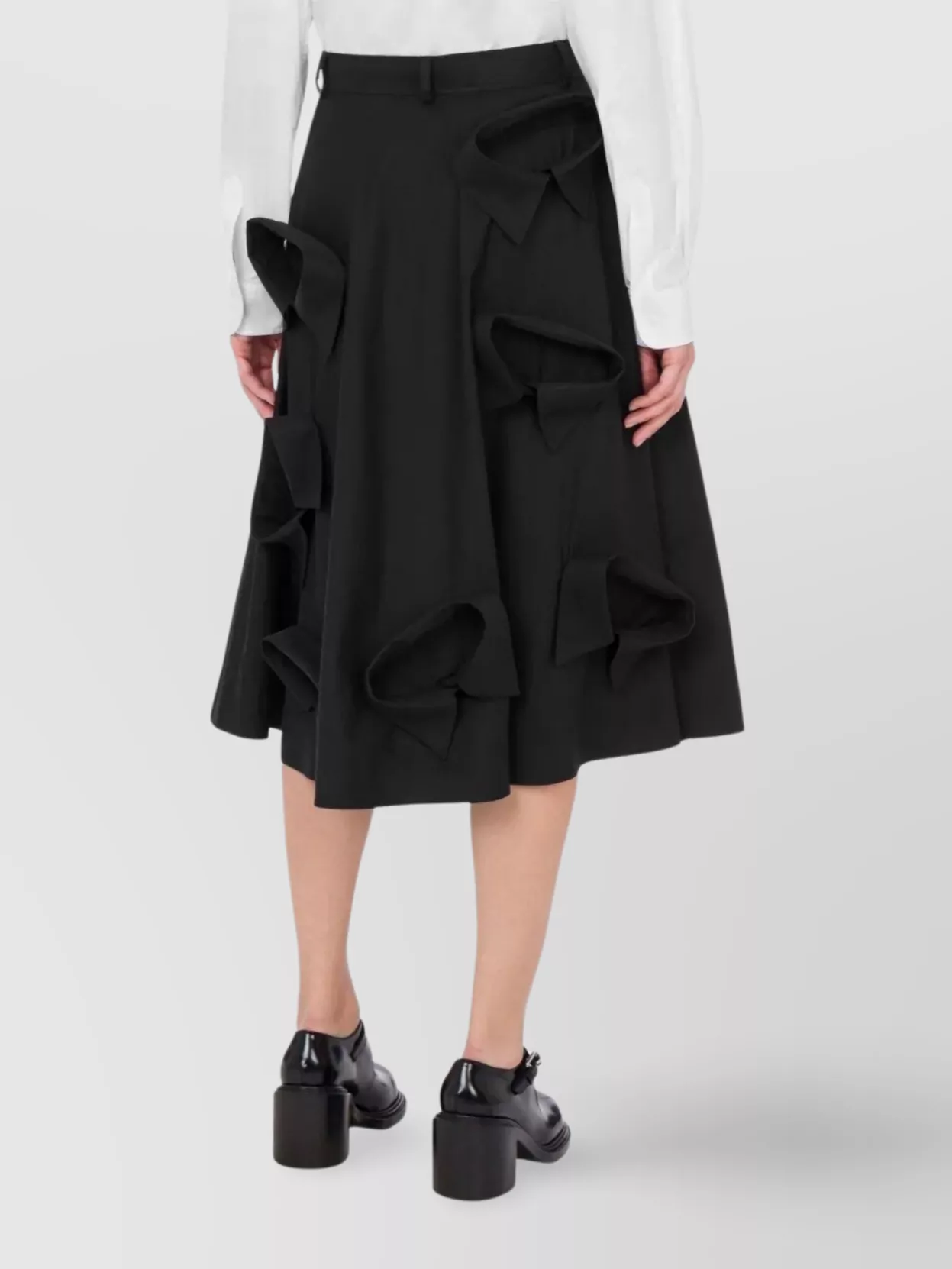 Moschino Flared Knee Length Skirt With Bow Accents