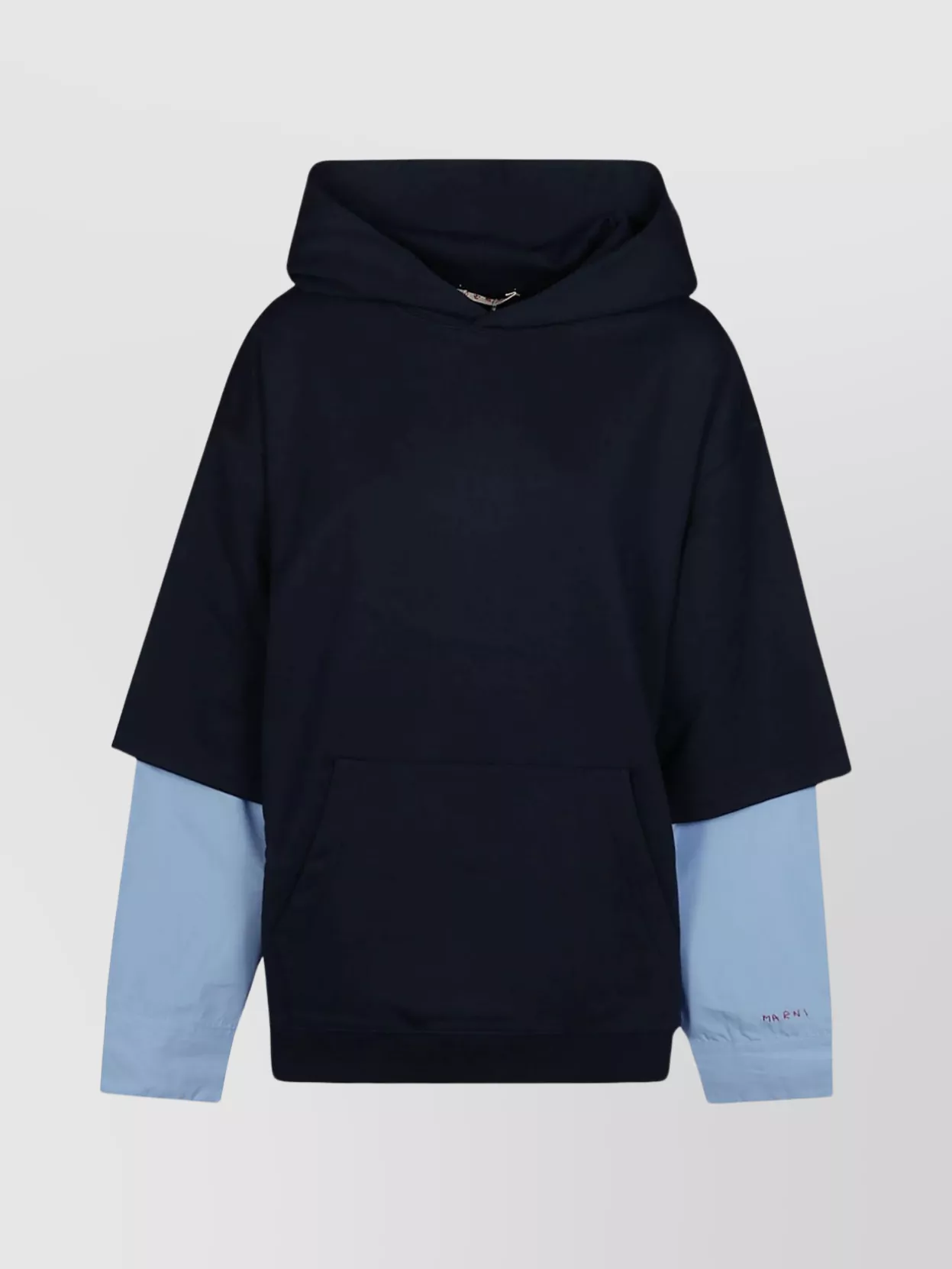 Shop Marni 3/4 Sleeve Hooded Sweater