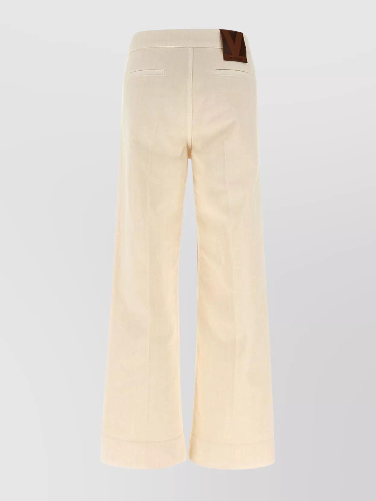 Valentino Vgold Low-rise Wide-leg Jeans In White