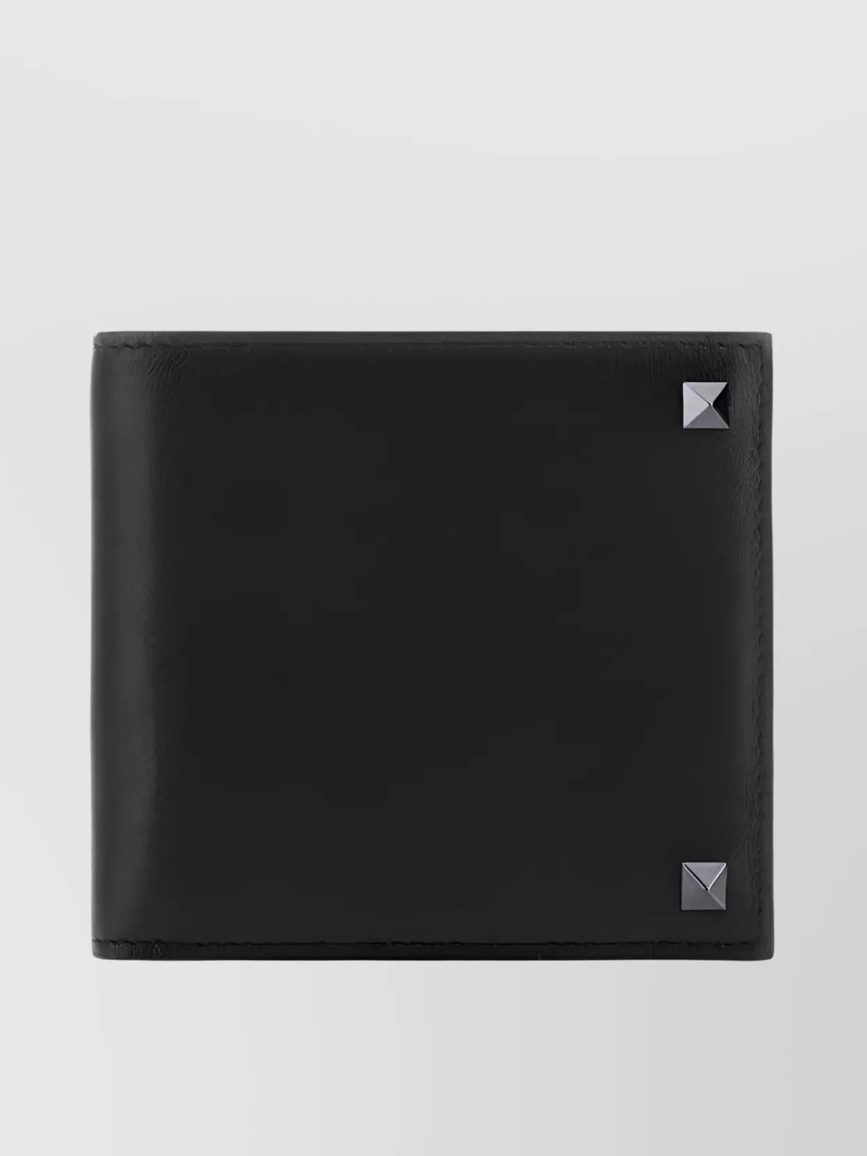 Shop Valentino Metallic Accents Fold Wallet In Black