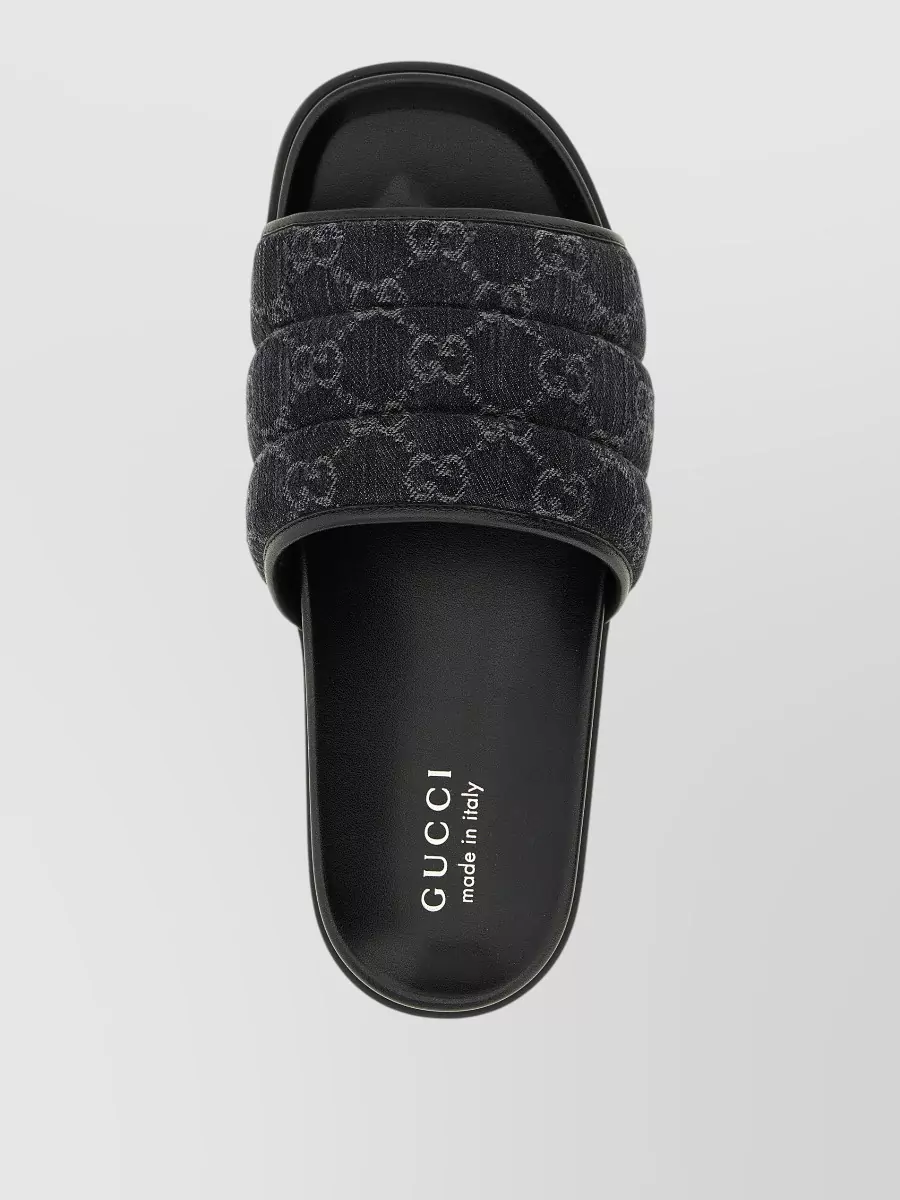 Gucci Denim Quilted Slides