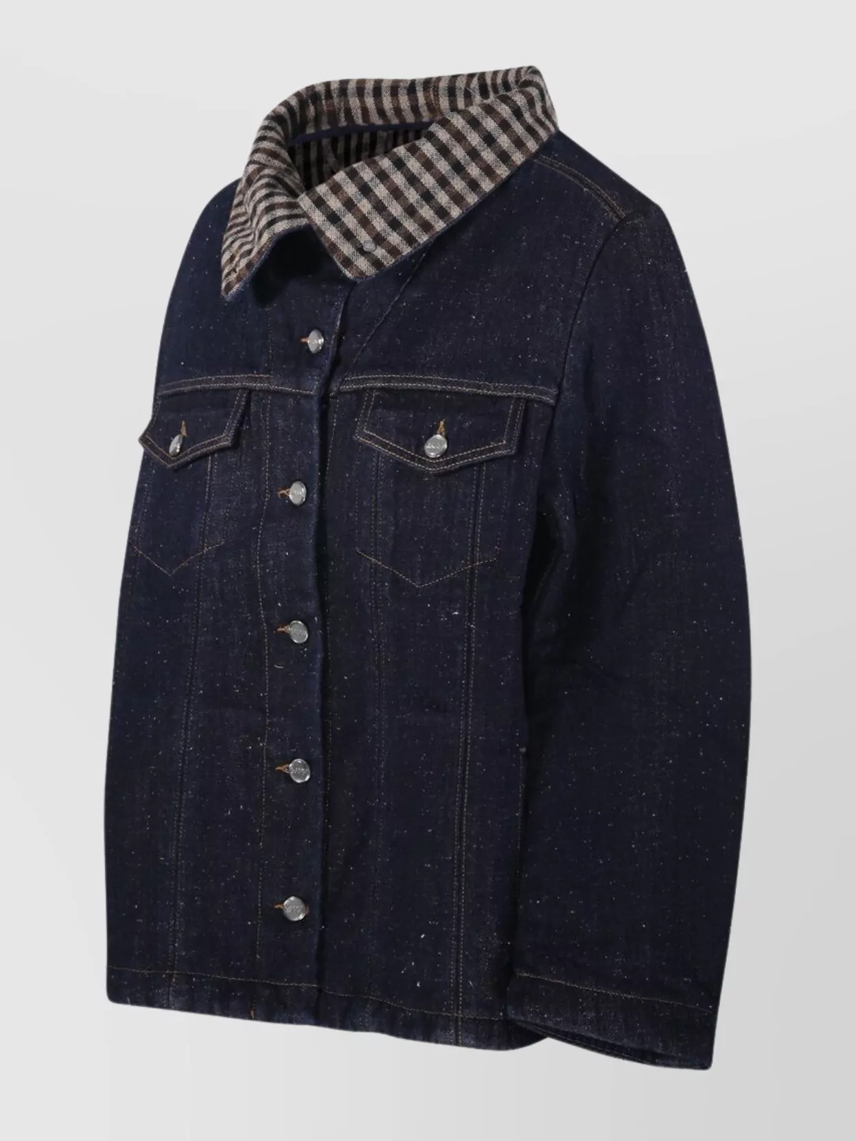 Ganni Bonded Denim Jacket Stitch Detailing