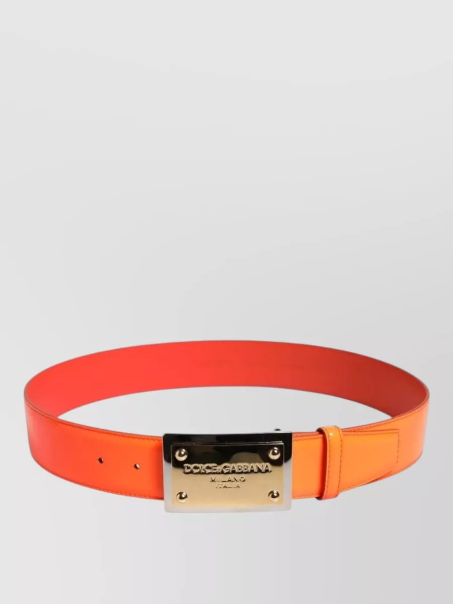 Dolce&Gabbana Leather Logo Buckle Belt