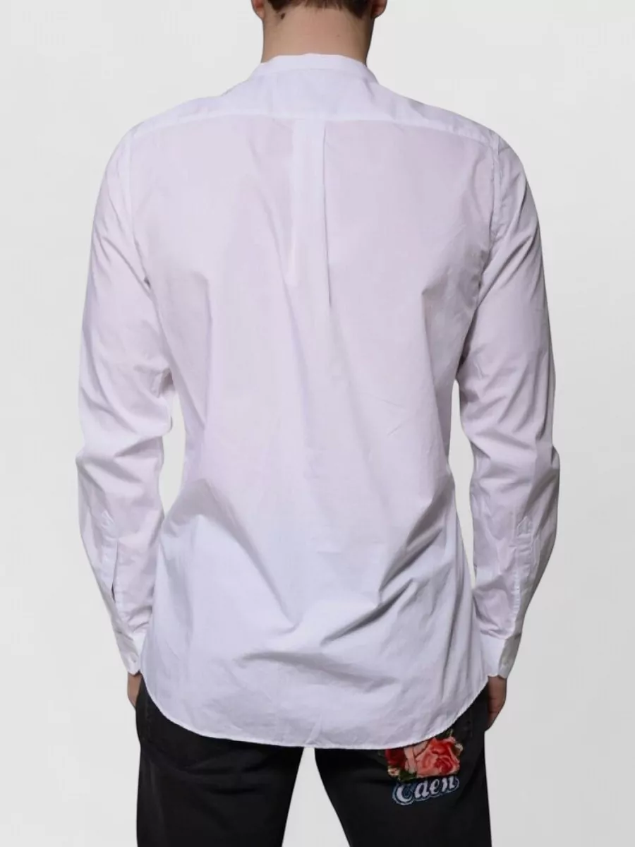 Dolce&Gabbana Cotton Slim-Fit Mandarin-Collar Long-Sleeve Dress Shirt