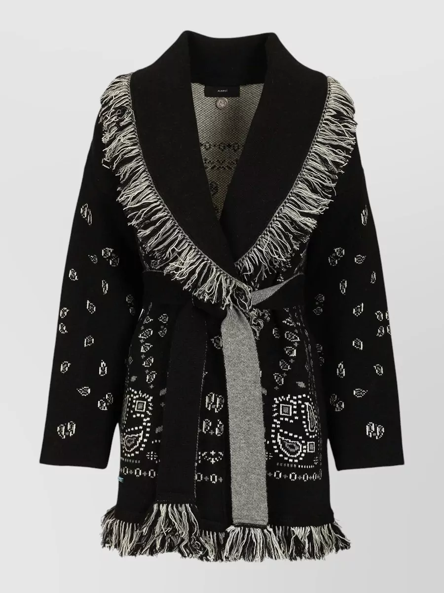 Alanui cashmere bandana jacquard cardigan