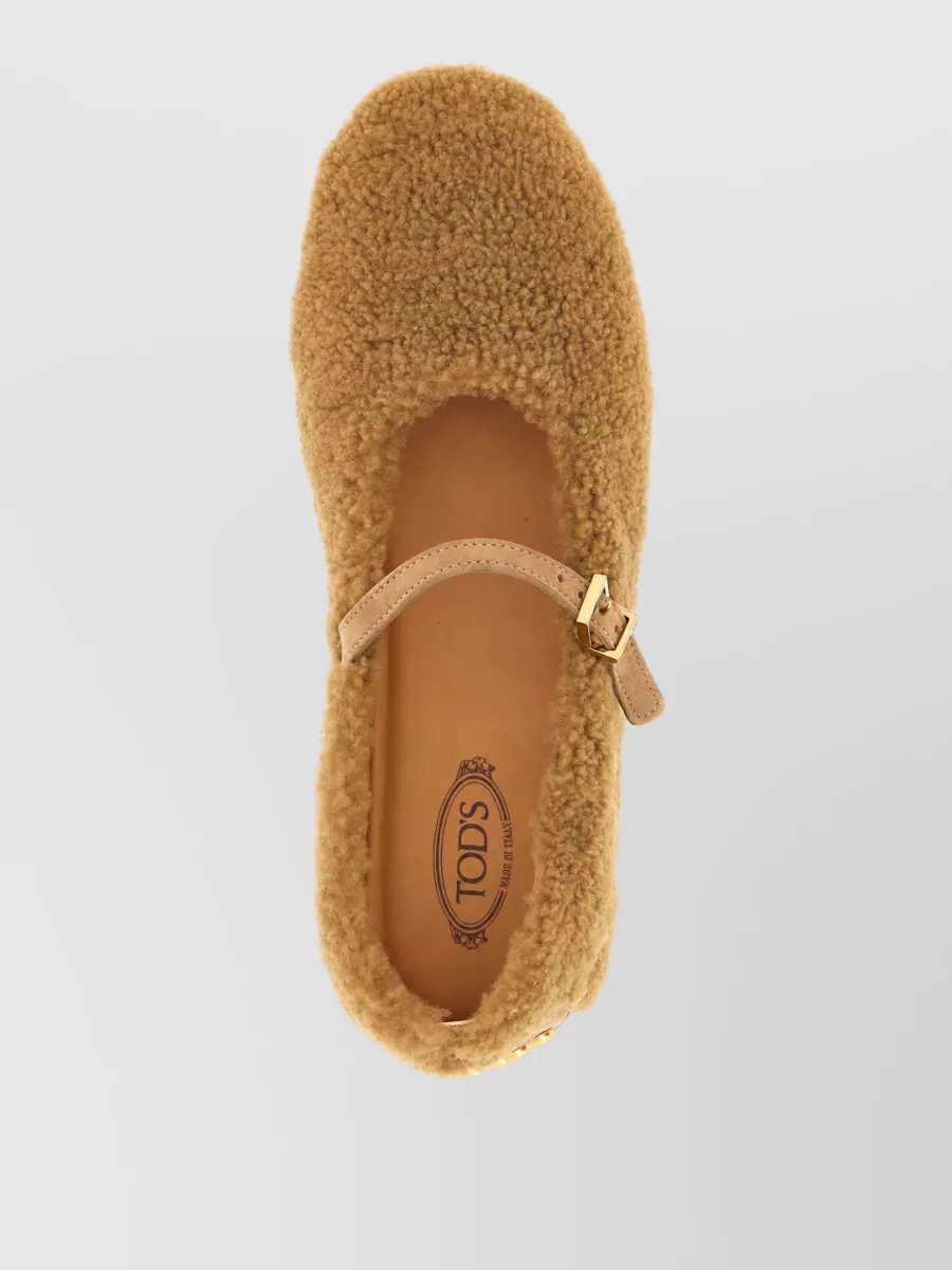 Tod's Shearling Mary Jane Slippers