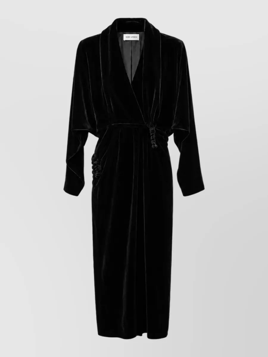 Raquel Diniz velvet wrap v-neck midi dress