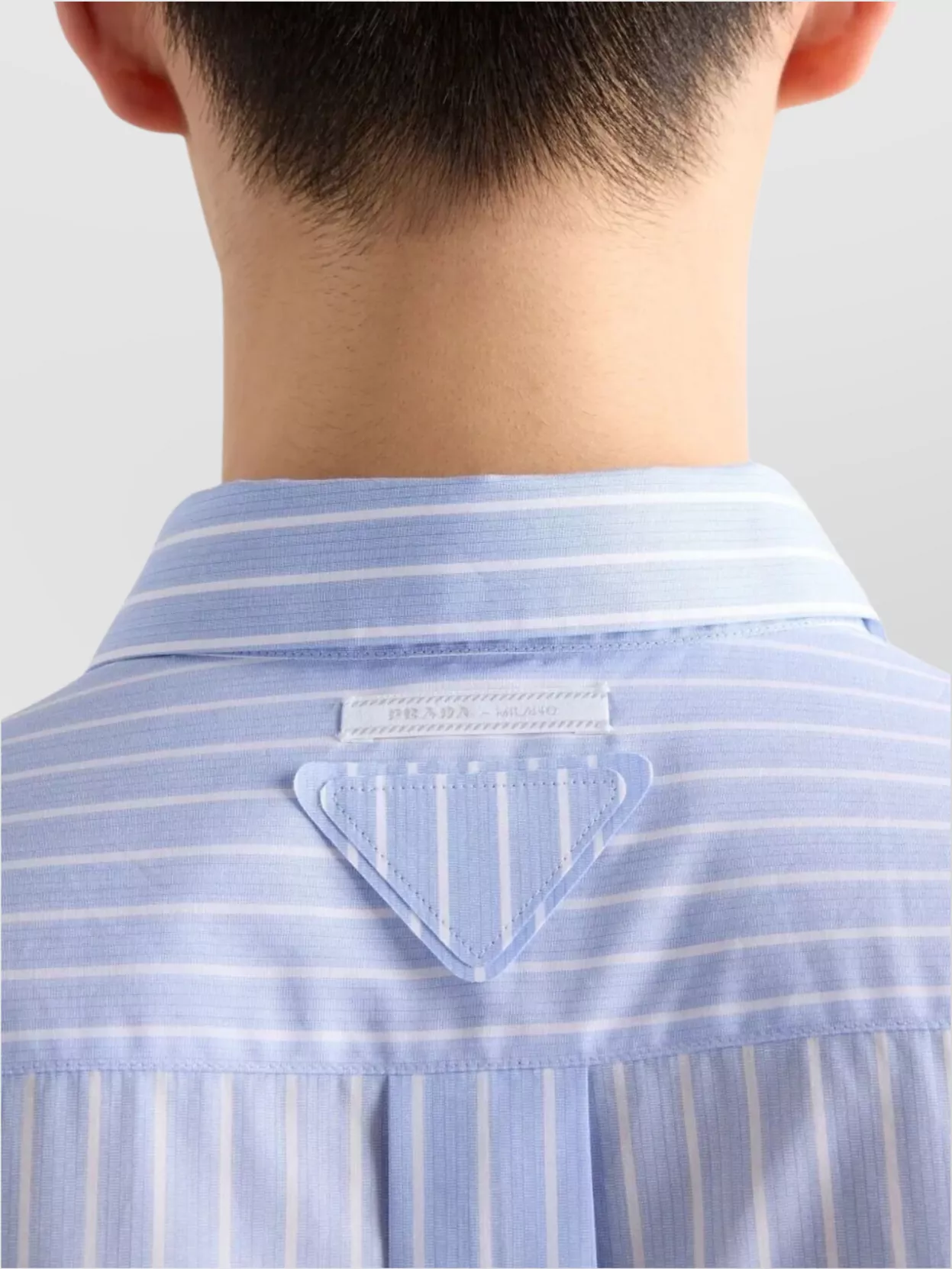 Prada Striped Cotton Shirt Featuring Button-Down Collar