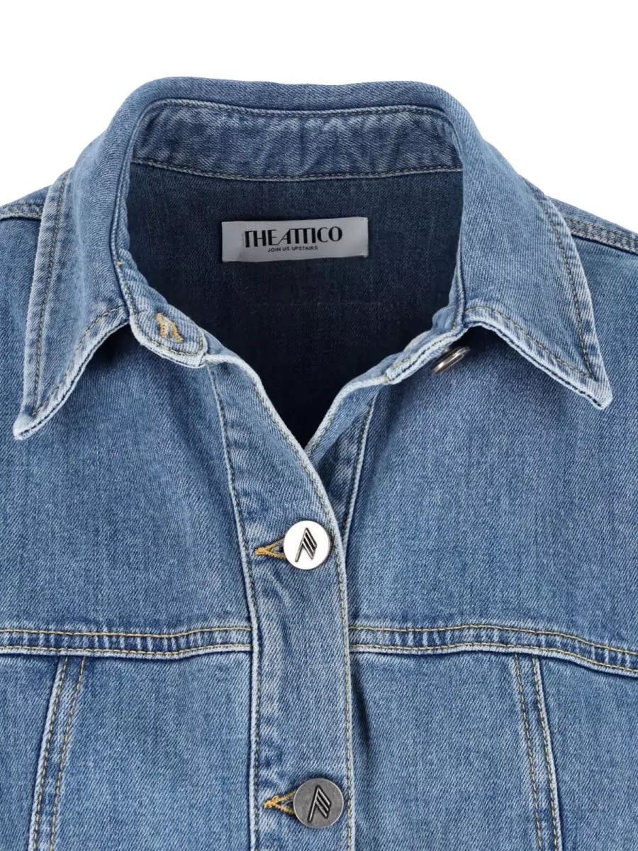 The Attico Denim Mini Shirt Dress