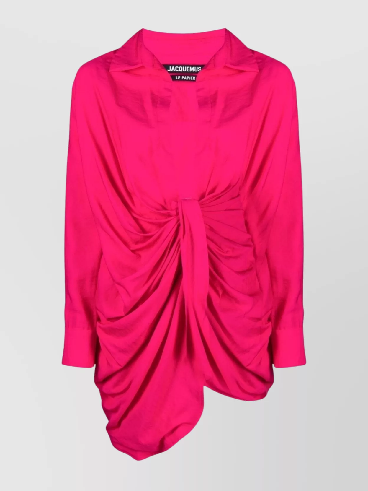 Shop Jacquemus Bahia Mid-length Twist Front Dress In Pink