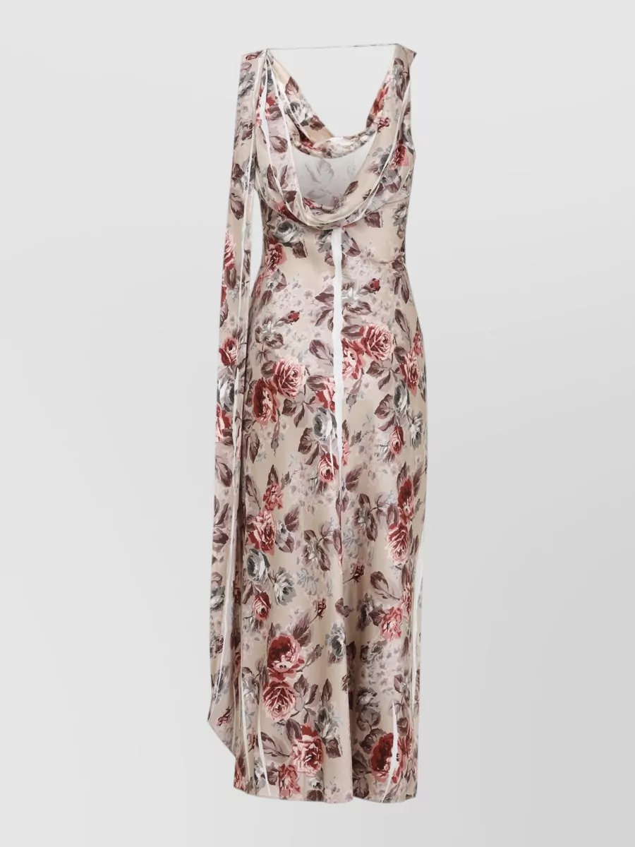 Acne Studios floral-print draped sleeveless maxi dress