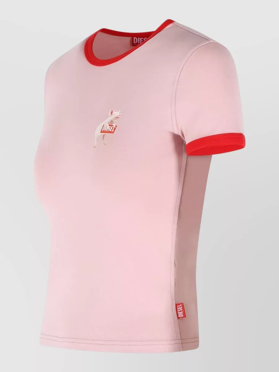 Diesel Uncuties Stretch Cotton Crew Neck T Shirt