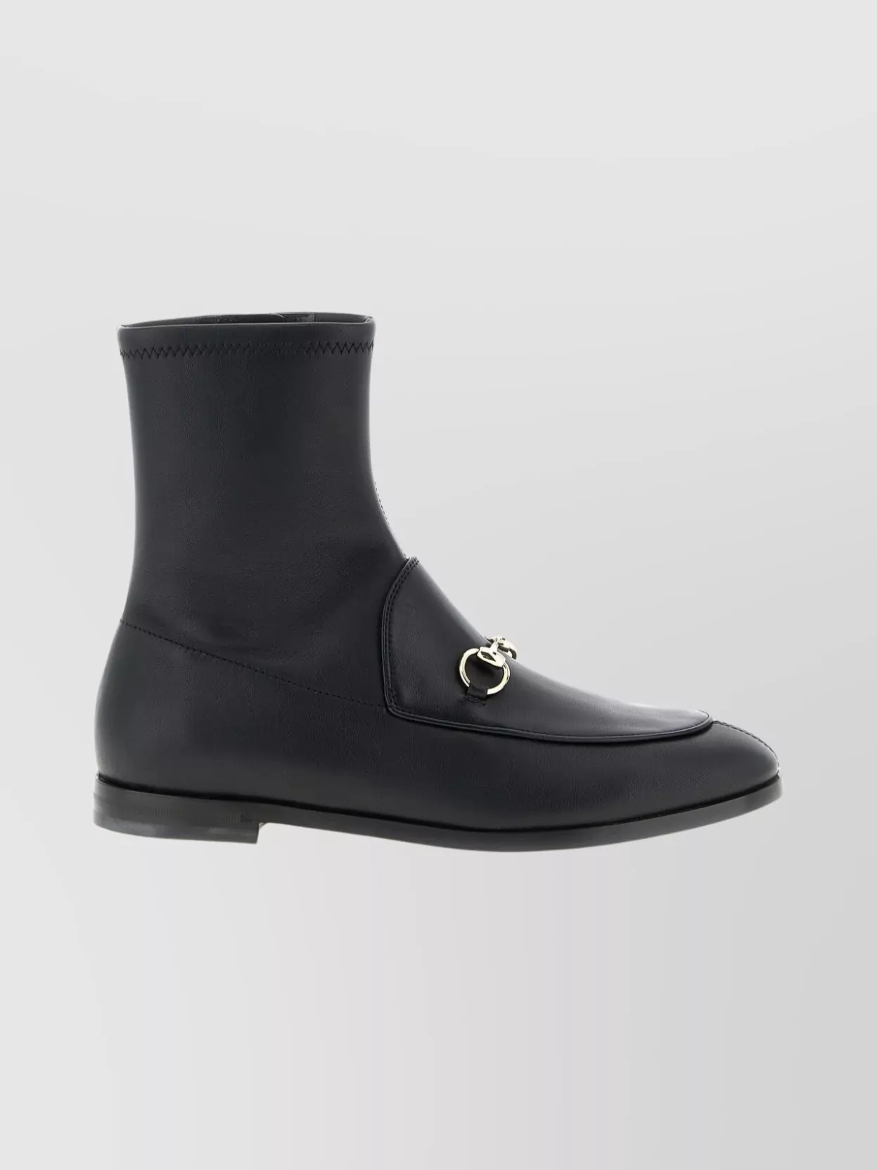 Gucci Ankle Boots With Flat Sole And Gold-tone Hardware In Black