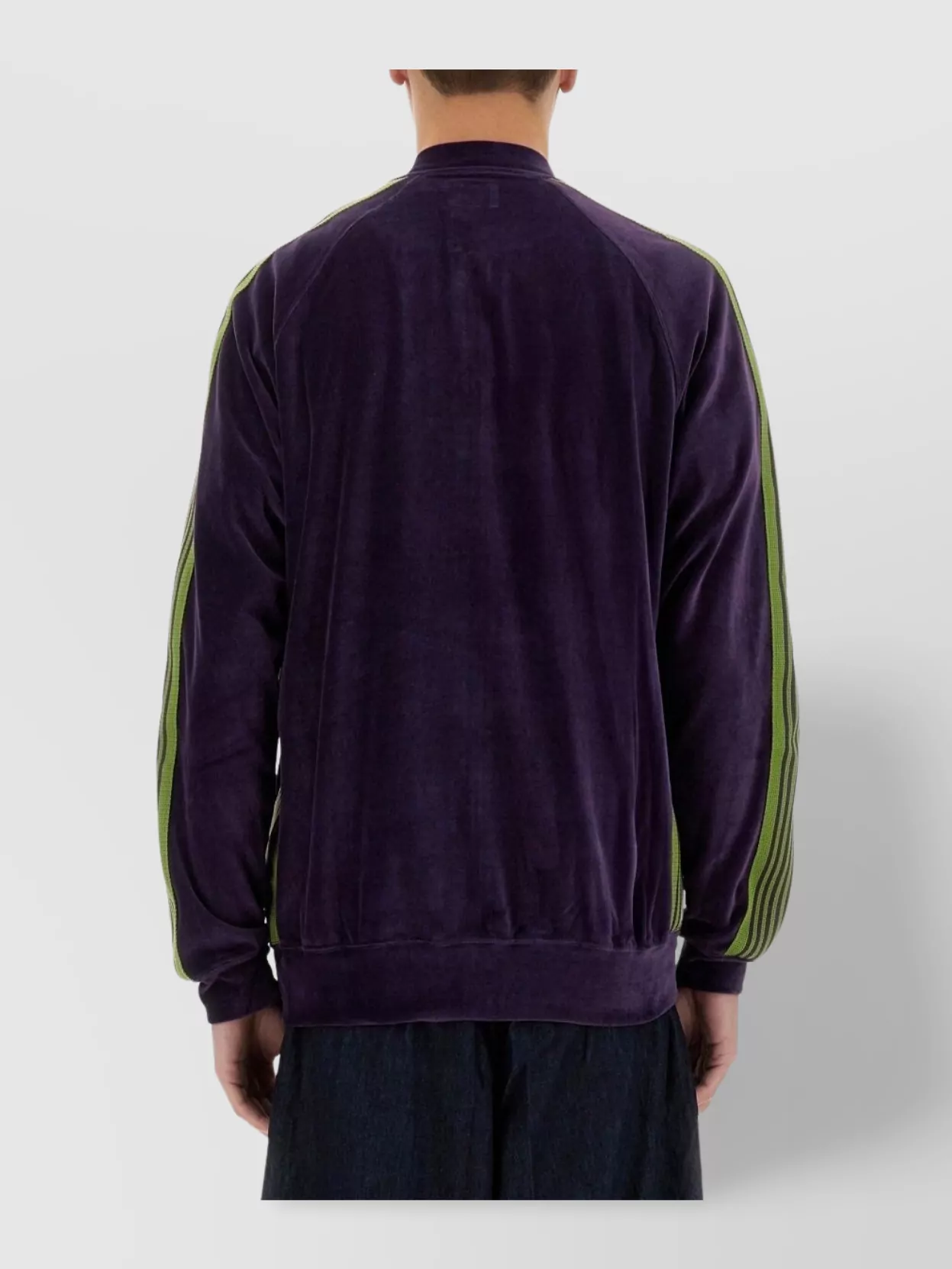 NEEDLES ZIP-UP SWEATSHIRT STRIPED SIDE POCKETS