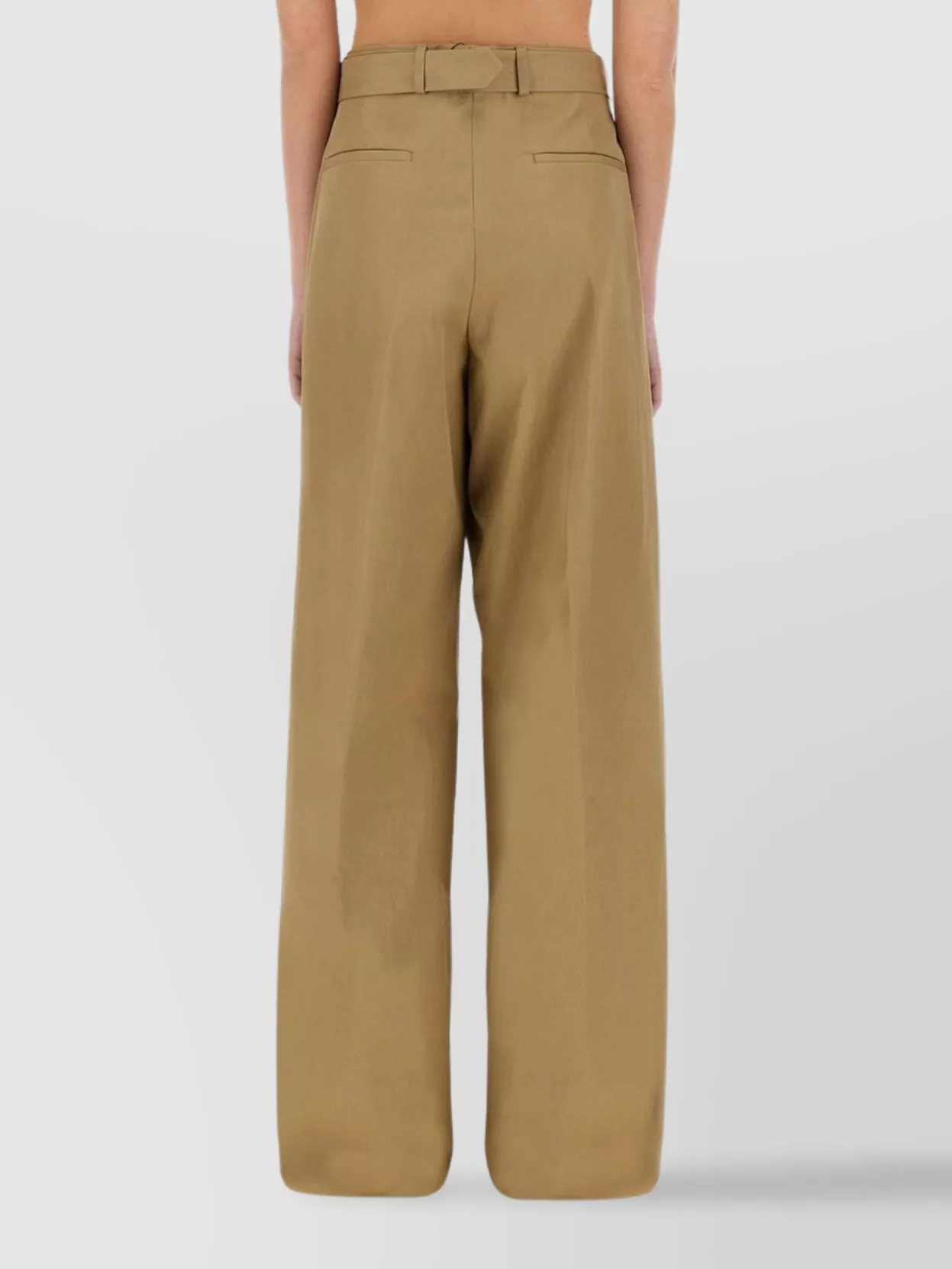 Dries Van Noten High Waist Wide Leg Trousers With Belt In Brown