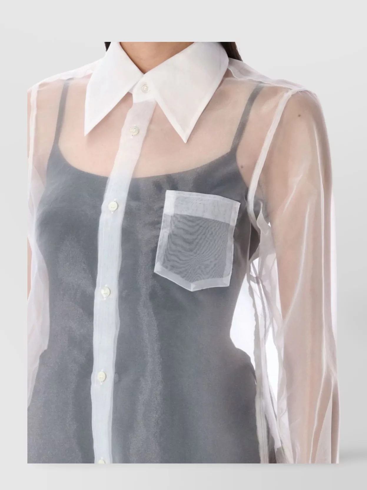 Shop Comme Des Garçons Sheer Organza Poly Shirt