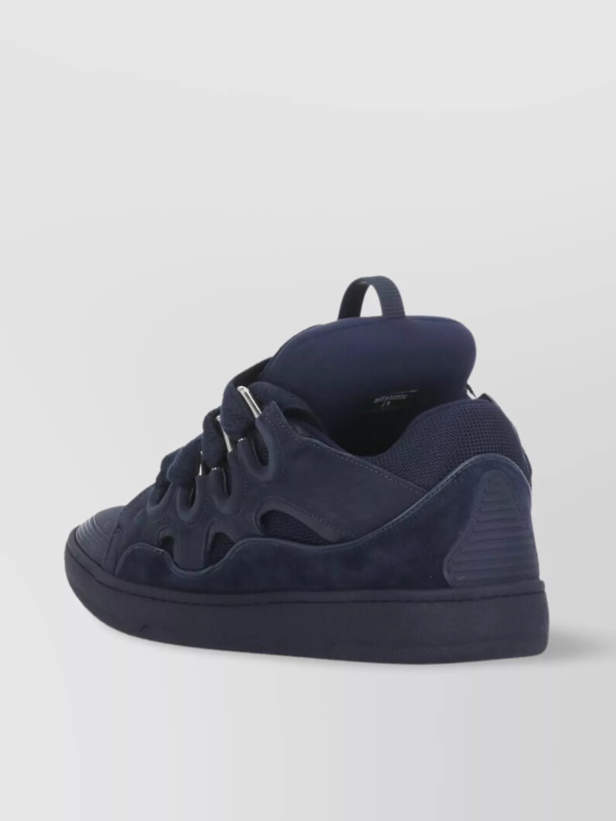 Lanvin Low Top Leather Sneakers With Perforated Detailing
