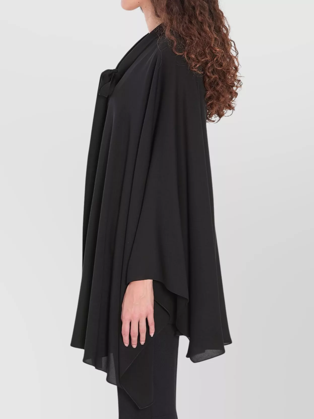 Balenciaga Silk Scarf Blouse Lavallière Collar