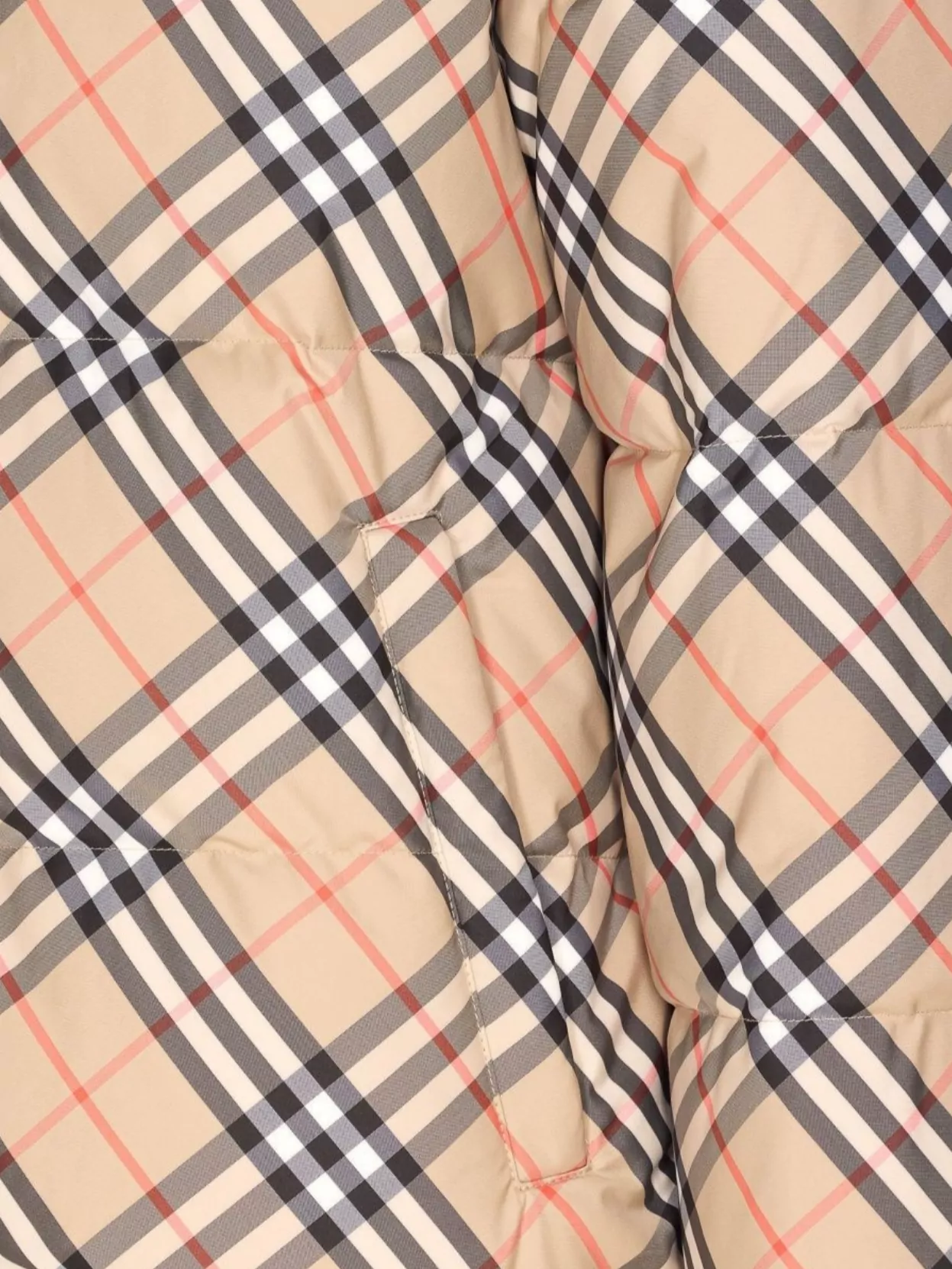 Burberry Quilted Down Jacket Check Motif