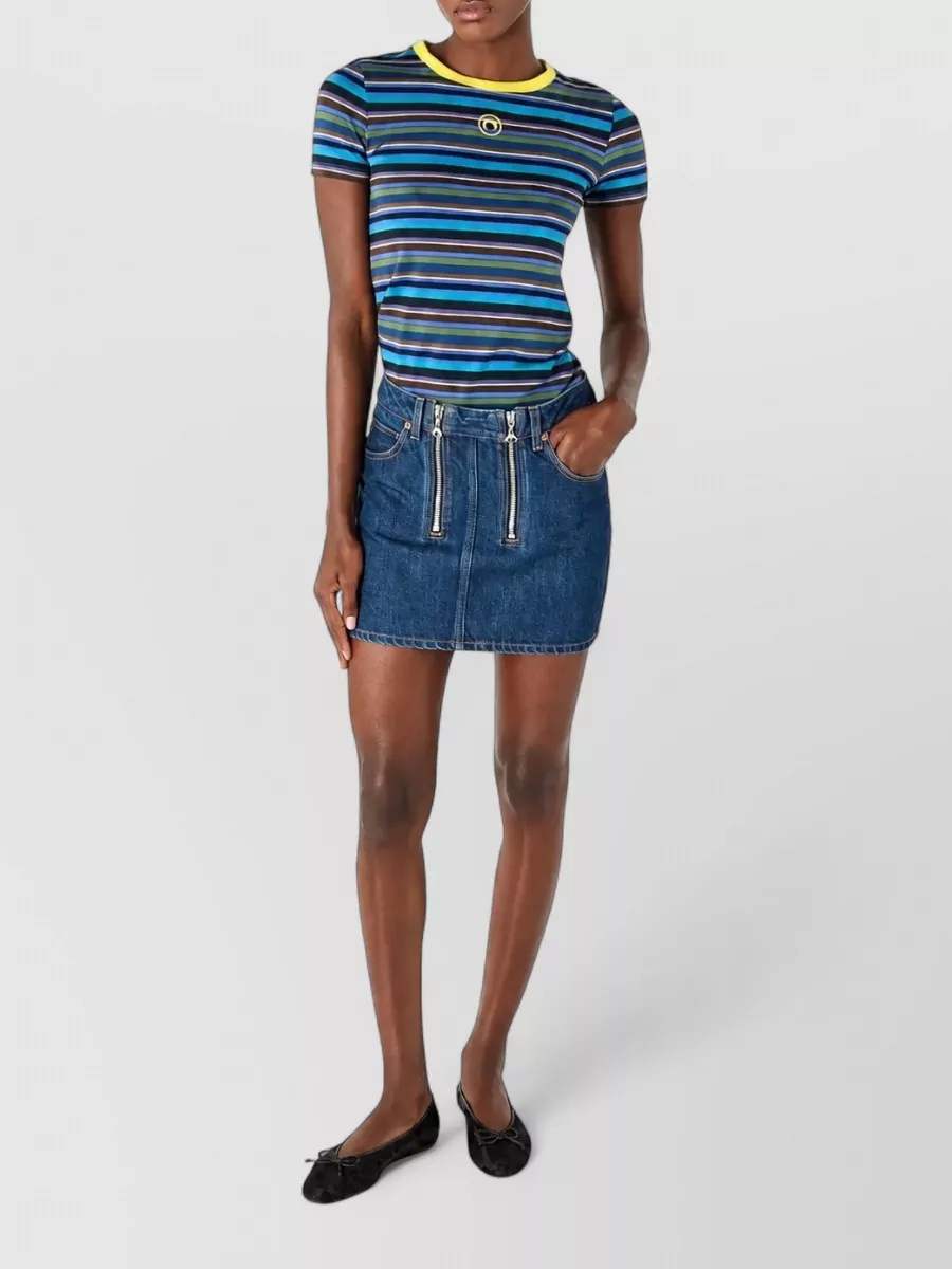 Marine Serre Striped Cotton Baby-Fit T-Shirt