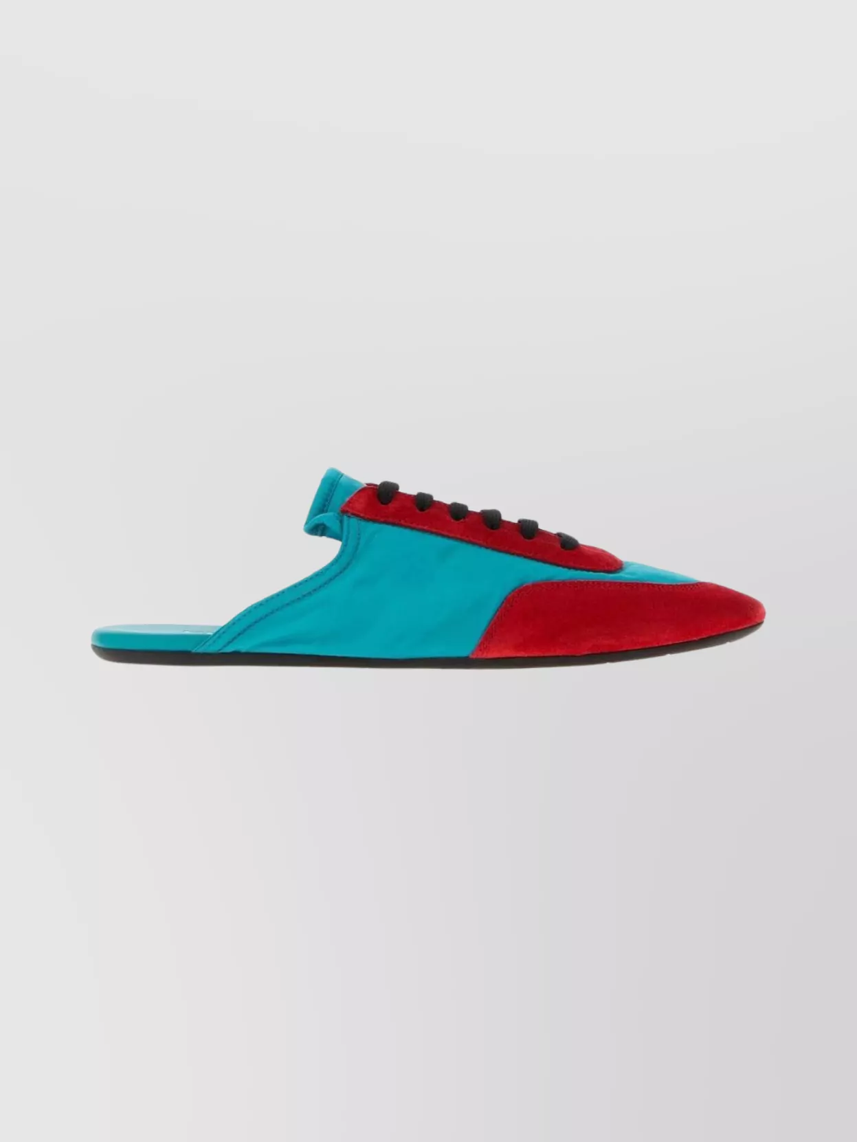 Prada Two-tone Suede And Re-nylon Slippers