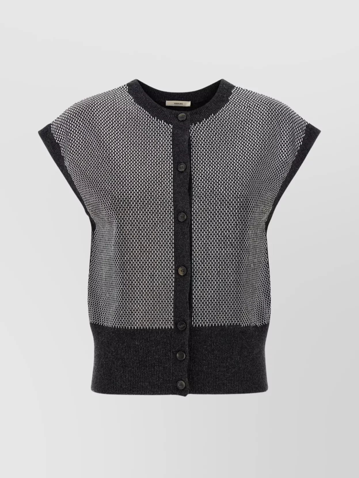 Haikure Kirby Bead Embellished Virgin Wool Sweater Vest In Silver