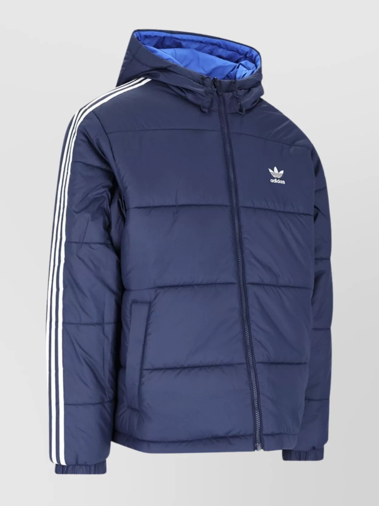 Adidas Quilted Hooded Jacket Side Pockets